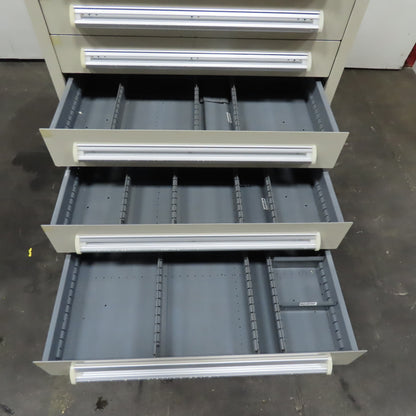 Stanley Vidmar 30" x 27-1/2" x 59" Tall 12 Drawer Tool Parts Storage Cabinet