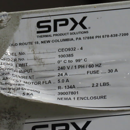 SPX CEO 932-4 Blue M 32Cu/Ft Humidity Testing Chamber 220V 1Ph W/ Chart Recorder