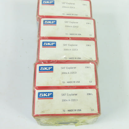 SKF 3304 A-2Z/C3 Double Row Angular Contact Ball Bearing 52mm x 20mm Lot Of 5