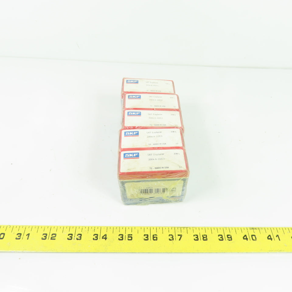 SKF 3304 A-2Z/C3 Double Row Angular Contact Ball Bearing 52mm x 20mm Lot Of 5
