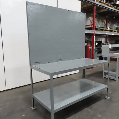64" x 30" x 36" Tall Steel Assembly Work Bench W/ Cork Board