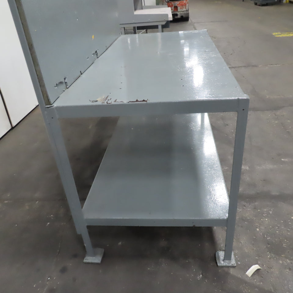 64" x 30" x 36" Tall Steel Assembly Work Bench W/ Cork Board