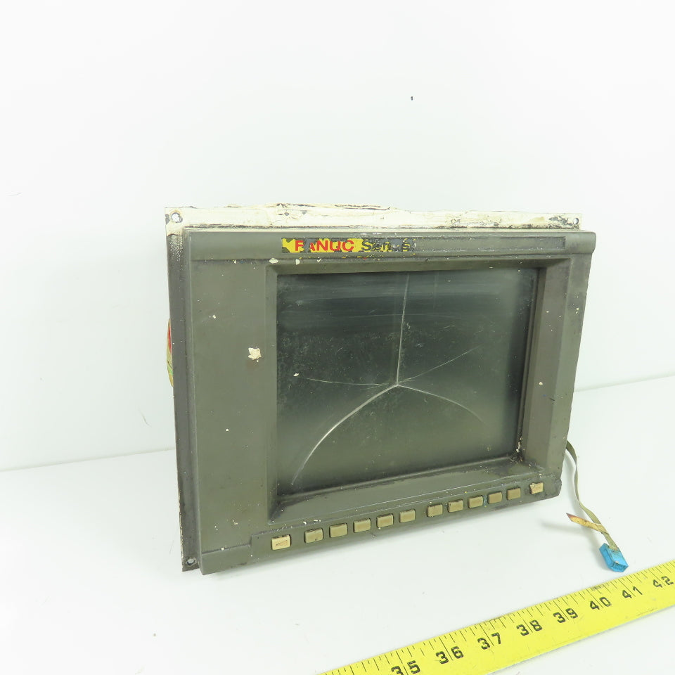 Fanuc A02B-0200-C050 9" CRT Monochrome Display Monitor (Cracked Screen)