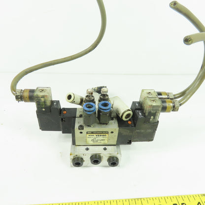 SMC VZ5120 5-Port Solenoid Valve on Manifold Block 24VDC