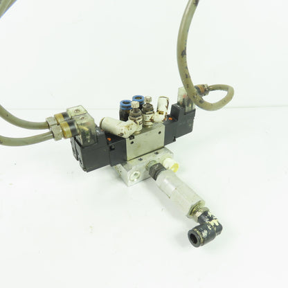 SMC VZ5120 5-Port Solenoid Valve on Manifold Block 24VDC