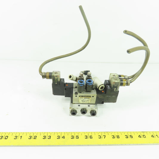SMC VZ5120 5-Port Solenoid Valve on Manifold Block 24VDC