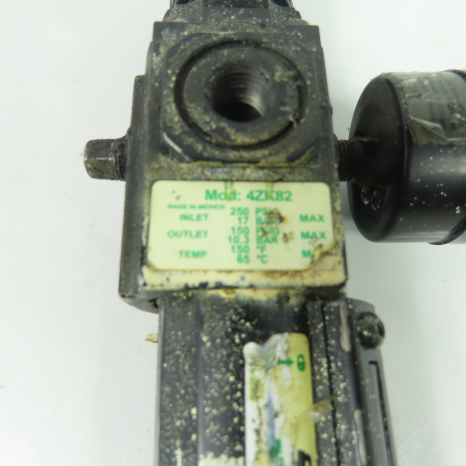 Speedaire 4ZK82 Pneumatic Filter Regulator w/ Gauge 150 PSI 1/4" NPT