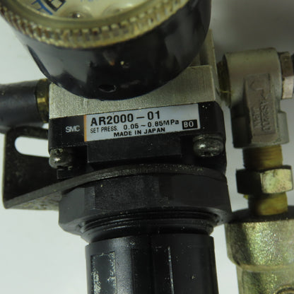 SMC AR2000-01 Modular Pneumatic Regulator 0.05-0.85MPa W/ PS7 Pressure Switch
