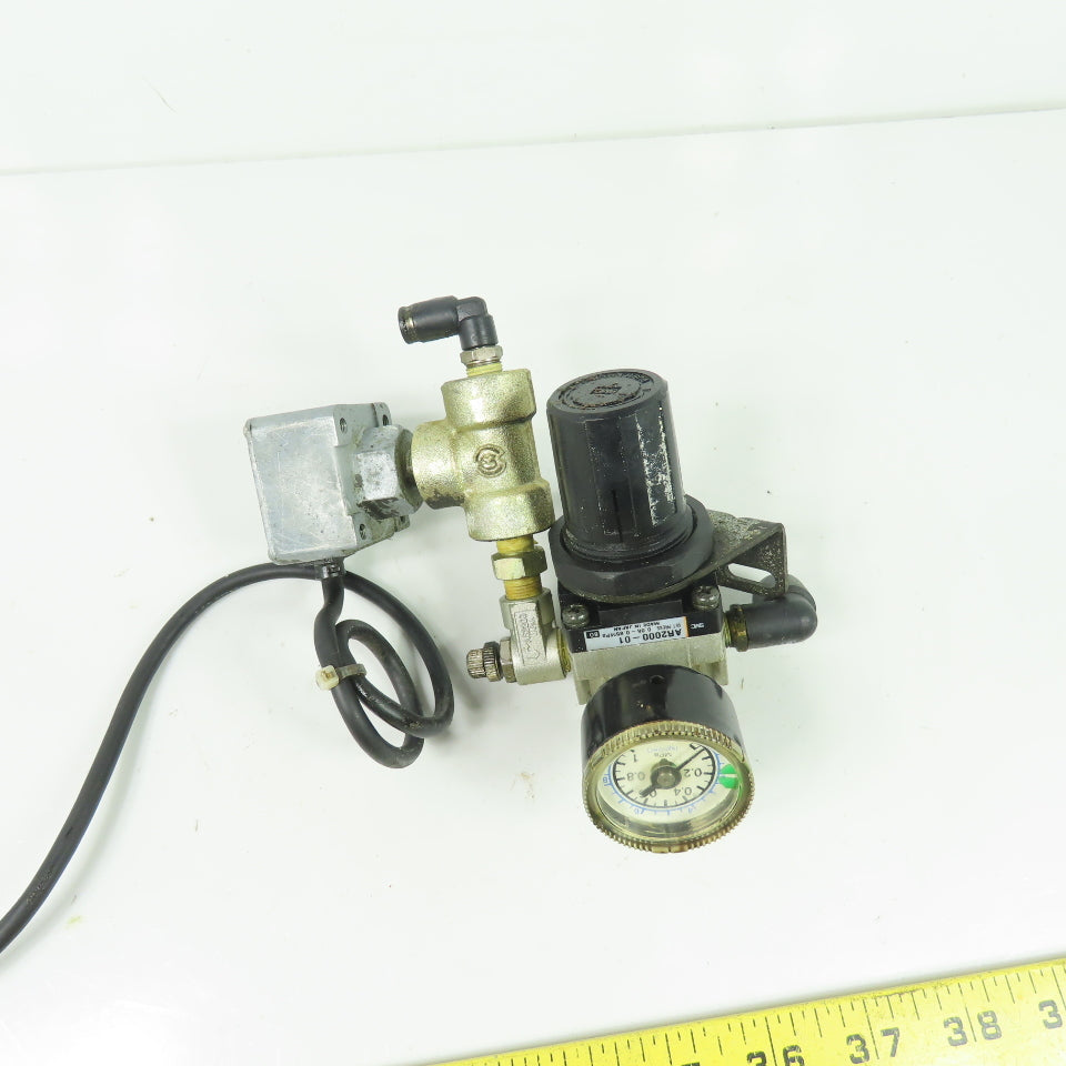 SMC AR2000-01 Modular Pneumatic Regulator 0.05-0.85MPa W/ PS7 Pressure Switch