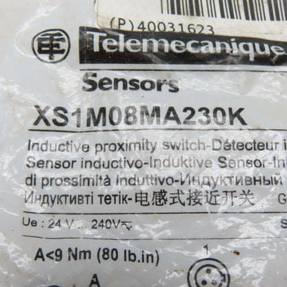 Telemecanique XS1M08MA230K M8 Inductive Proximity Switch 24-240V