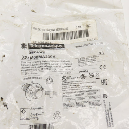 Telemecanique XS1M08MA230K M8 Inductive Proximity Switch 24-240V