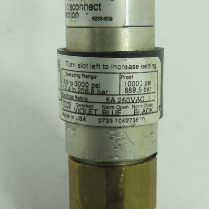 United Electric Controls 10-C14 180-3000 PSI Compact Pressure Switch 5A 250VAC