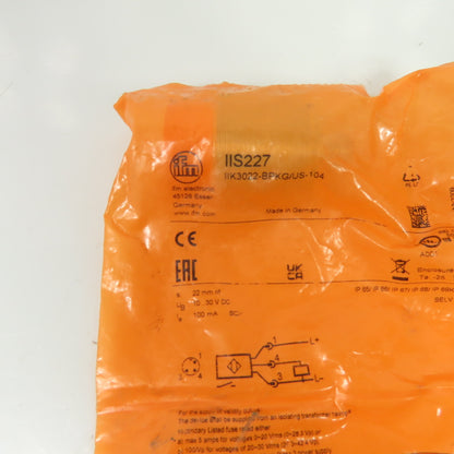 IFM IIS227 Inductive Proximity Sensor 10-30VDC 100mA 22mm