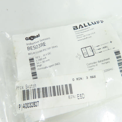 Balluff BES M30MM-PSC30F-S04G BES03RE Inductive Proximity Sensor PNP 10-30VDC