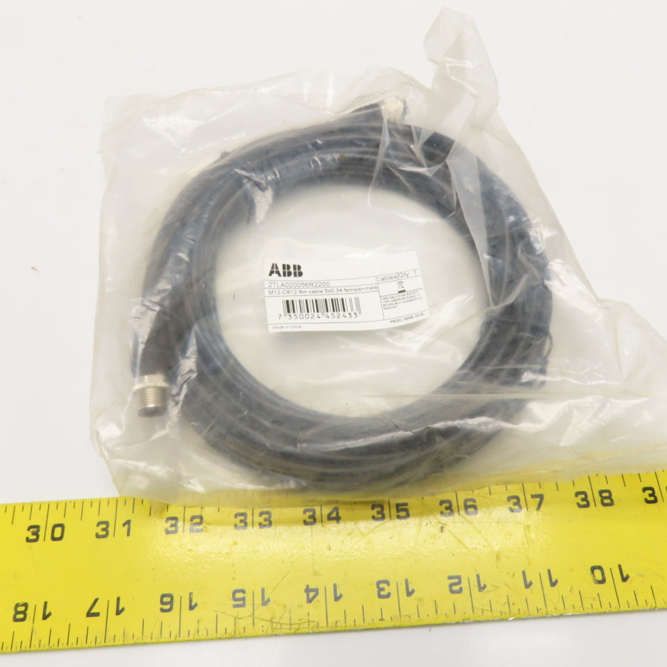 ABB M12-C612 2TLA020056R2200 M12 5-Pole 6m Shielded Cable Female Male