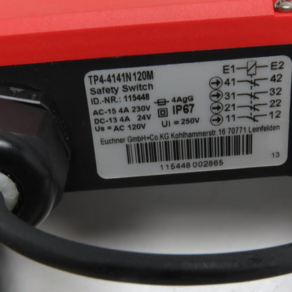 Euchner 115448 TP4-4141N120M Safety Switch IP67 120VAC 4A