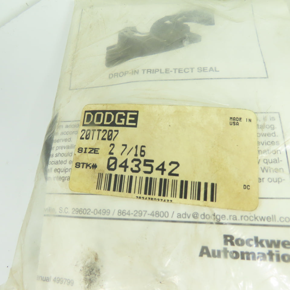 DODGE 043542 20TT207 Triple-Tect Seal 2-7/16" Size