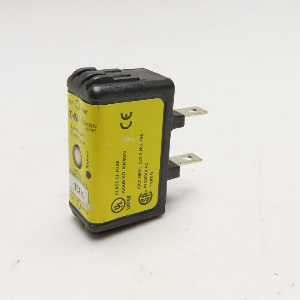 Eaton Bussmann TCF15 15A 600VAC 300VDC Dual-Element Time-Delay CUBEFuse