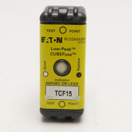 Eaton Bussmann TCF15 15A 600VAC 300VDC Dual-Element Time-Delay CUBEFuse