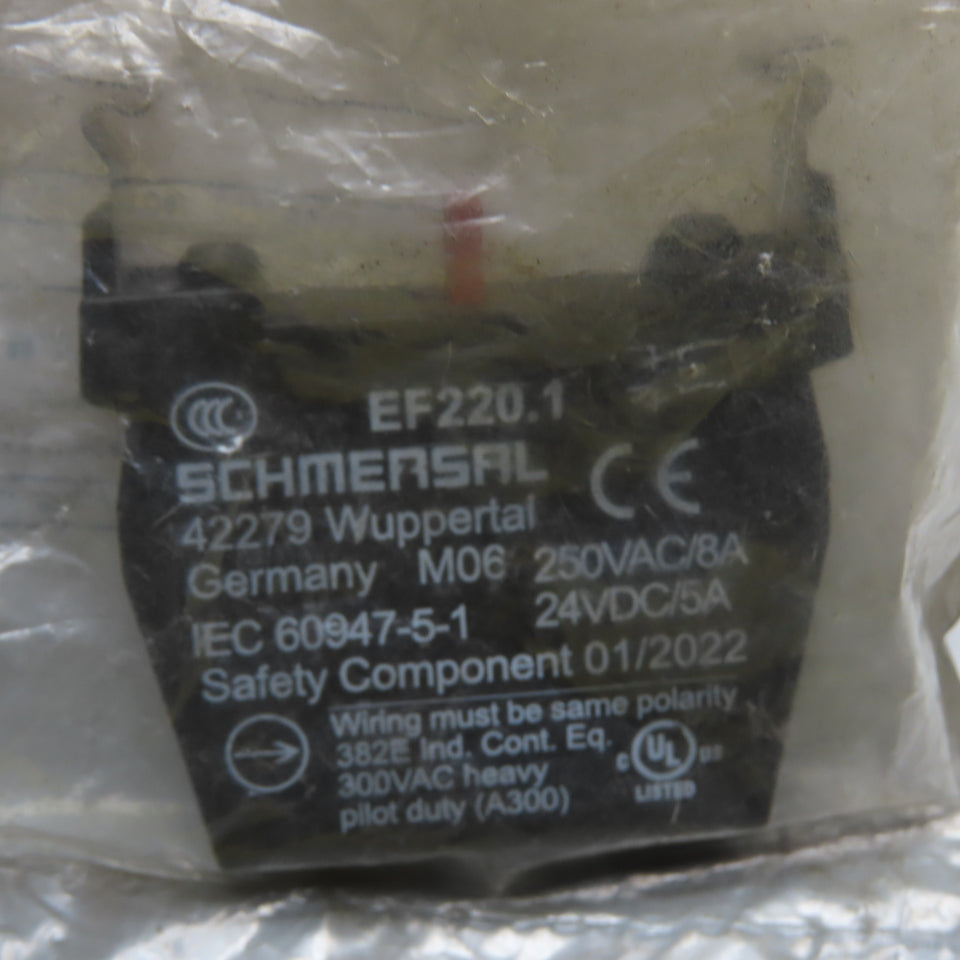 Schmersal 101023927 EF220.1 Contact Block 250VAC 8A 24VDC 5A Lot of 2