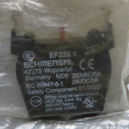 Schmersal 101023927 EF220.1 Contact Block 250VAC 8A 24VDC 5A Lot of 2