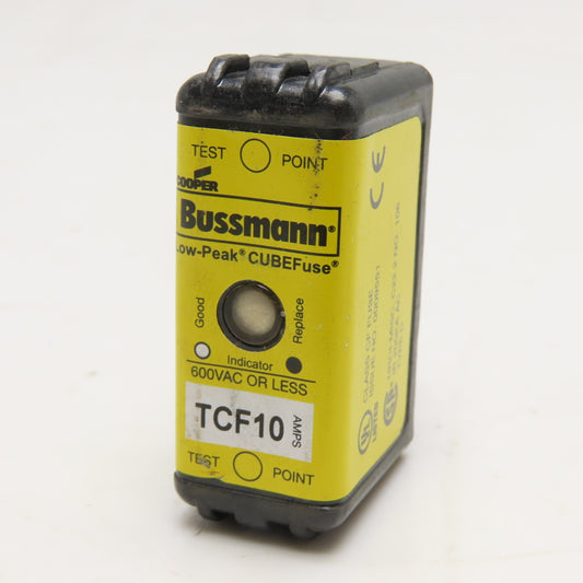 Cooper Bussmann TCF10 10A 600VAC 300VDC Dual-Element Time-Delay CUBEFuse