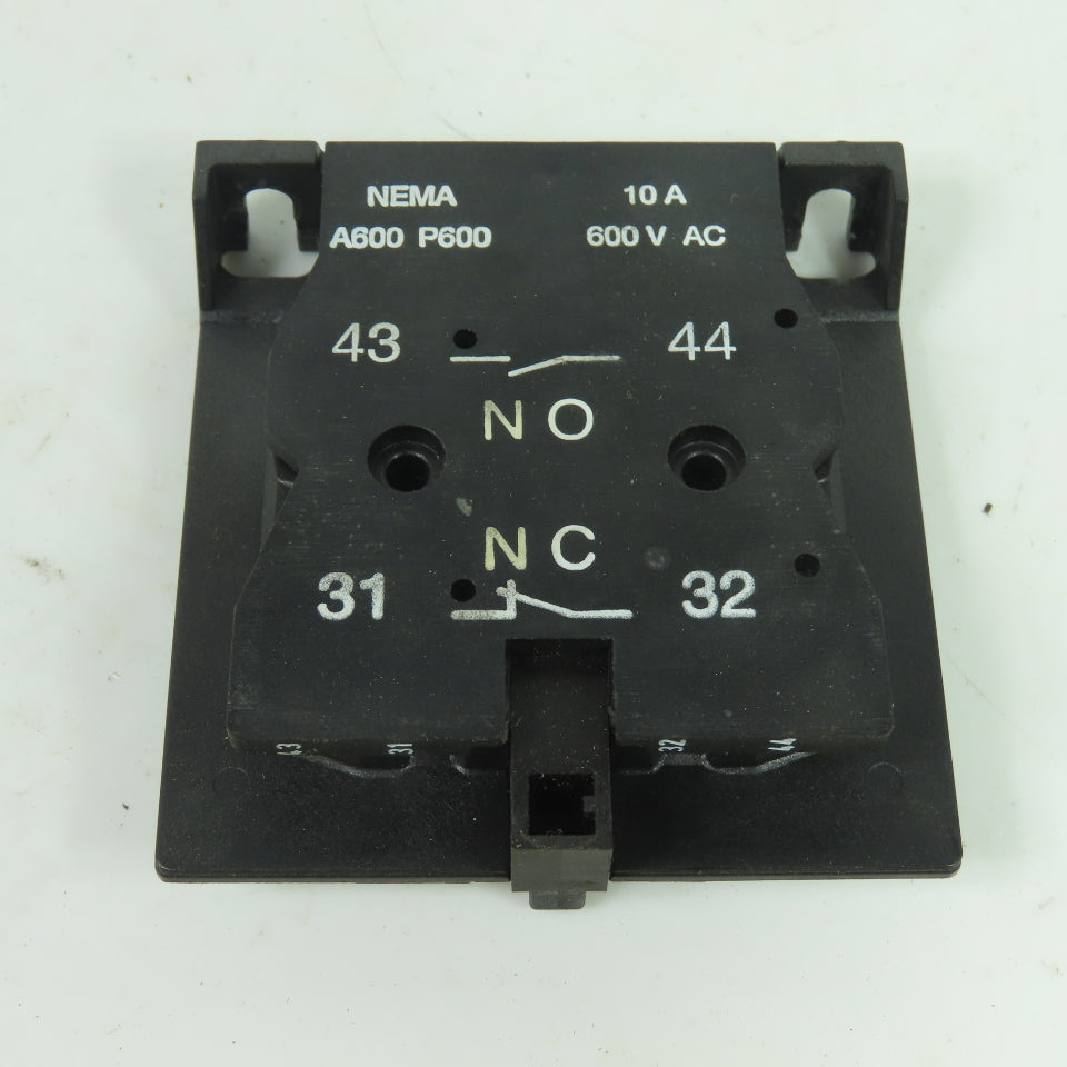 ABB Auxiliary Contact Block 1NO 1NC 10A 600VAC NEMA A600 P600