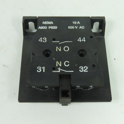 ABB Auxiliary Contact Block 1NO 1NC 10A 600VAC NEMA A600 P600