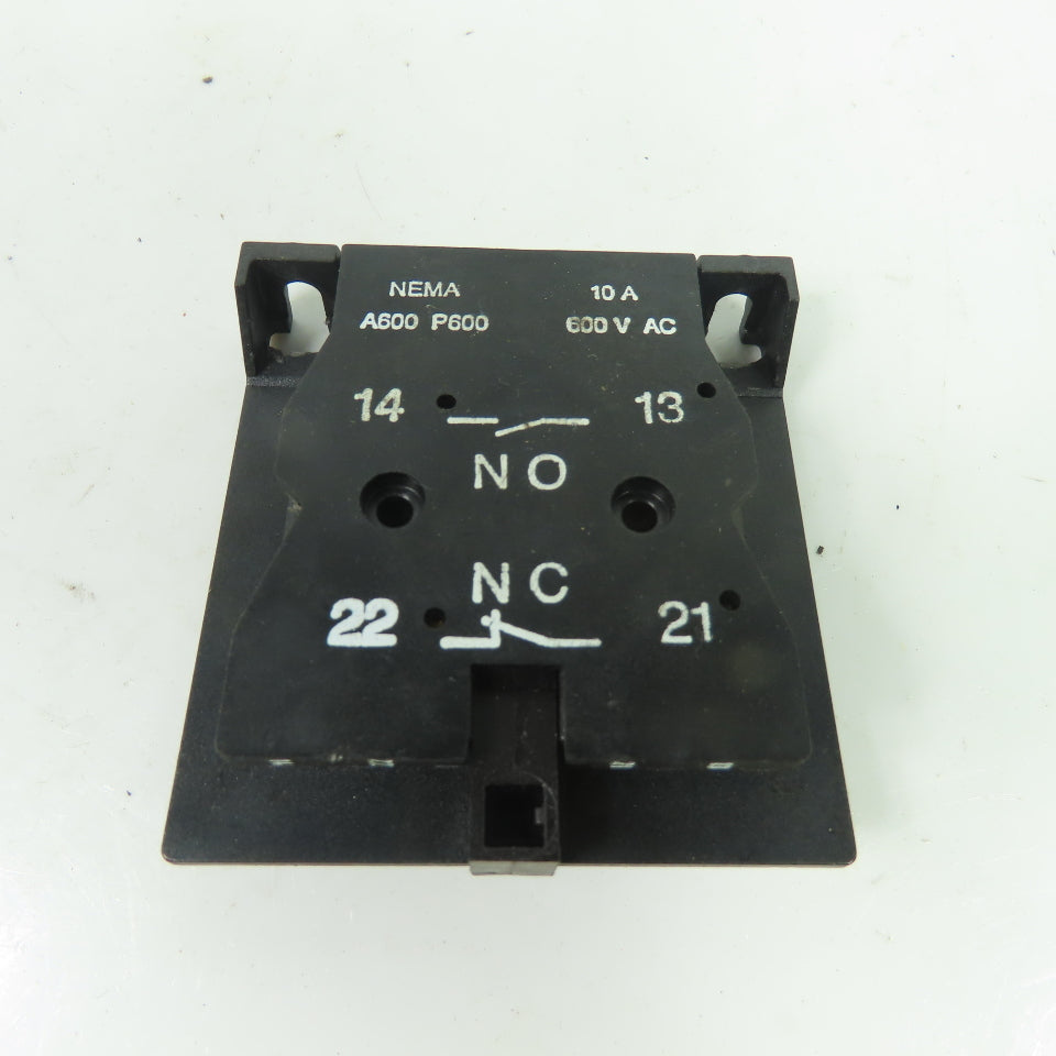 ABB Auxiliary Contact Block 1NO 1NC 10A 600VAC NEMA A600 P600