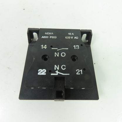 ABB Auxiliary Contact Block 1NO 1NC 10A 600VAC NEMA A600 P600
