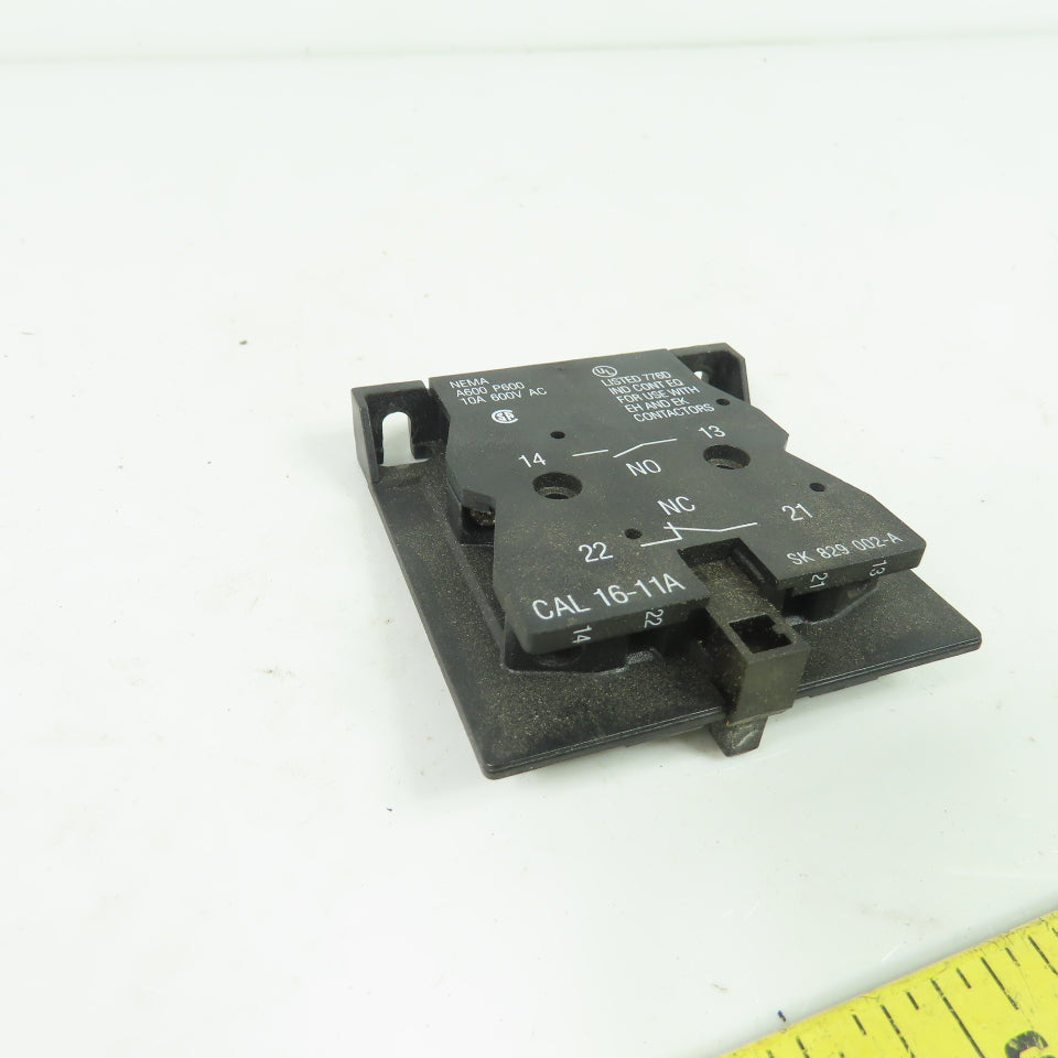 ABB SK 829 002-A CAL 16-11A Side Mount Auxiliary Contact Block 600VAC 10A