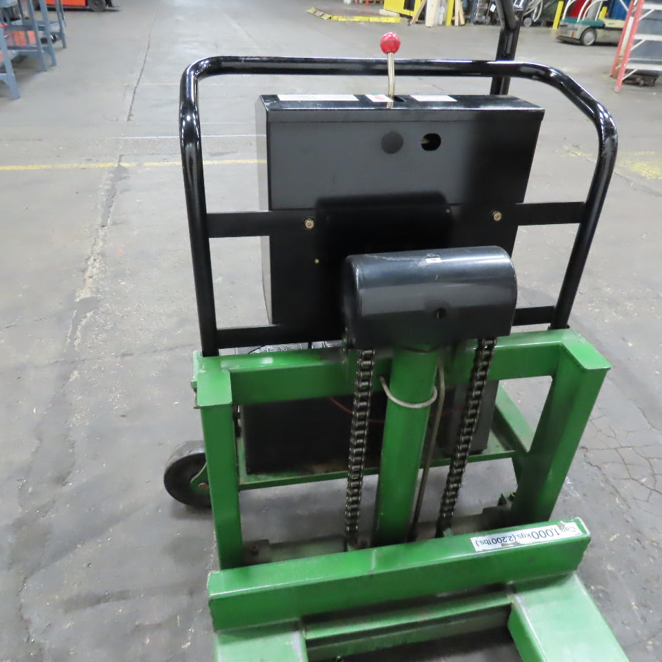 Bishamon LVE-100 2200Lbs. Skid Lift 12V Powered Fork Pallet Truck 30" Lift