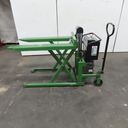 Bishamon LVE-100 2200Lbs. Skid Lift 12V Powered Fork Pallet Truck 30" Lift