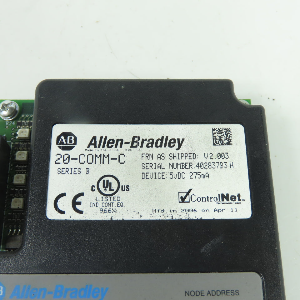 Allen-Bradley 20-COMM-C ControlNet Communication Adapter Series B 5VDC 275mA