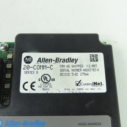 Allen-Bradley 20-COMM-C ControlNet Communication Adapter Series B 5VDC 275mA
