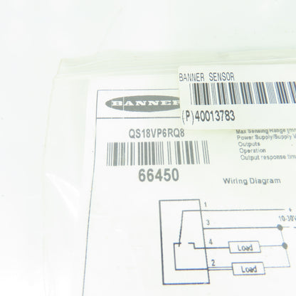 Banner QS18VP6RQ8 WORLD-BEAM Photoelectric Sensor 10-30VDC PNP NEW