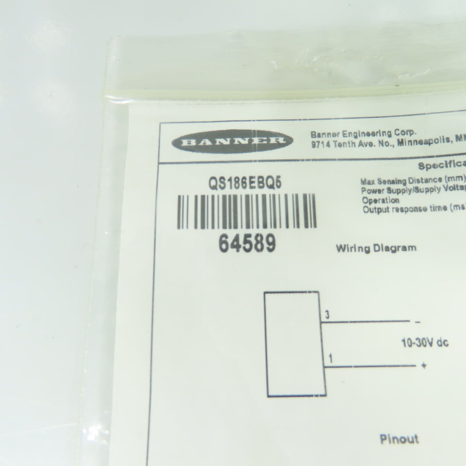 Banner QS186EBQ5 World-Beam Photoelectric Emitter 10-30VDC M12 QD NEW