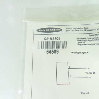 Banner QS186EBQ5 World-Beam Photoelectric Emitter 10-30VDC M12 QD NEW