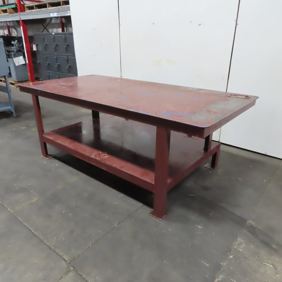 48" x 96" x 34" Tall Steel Work Assembly Bench Welding Table 1/4" Top W/ Shelf