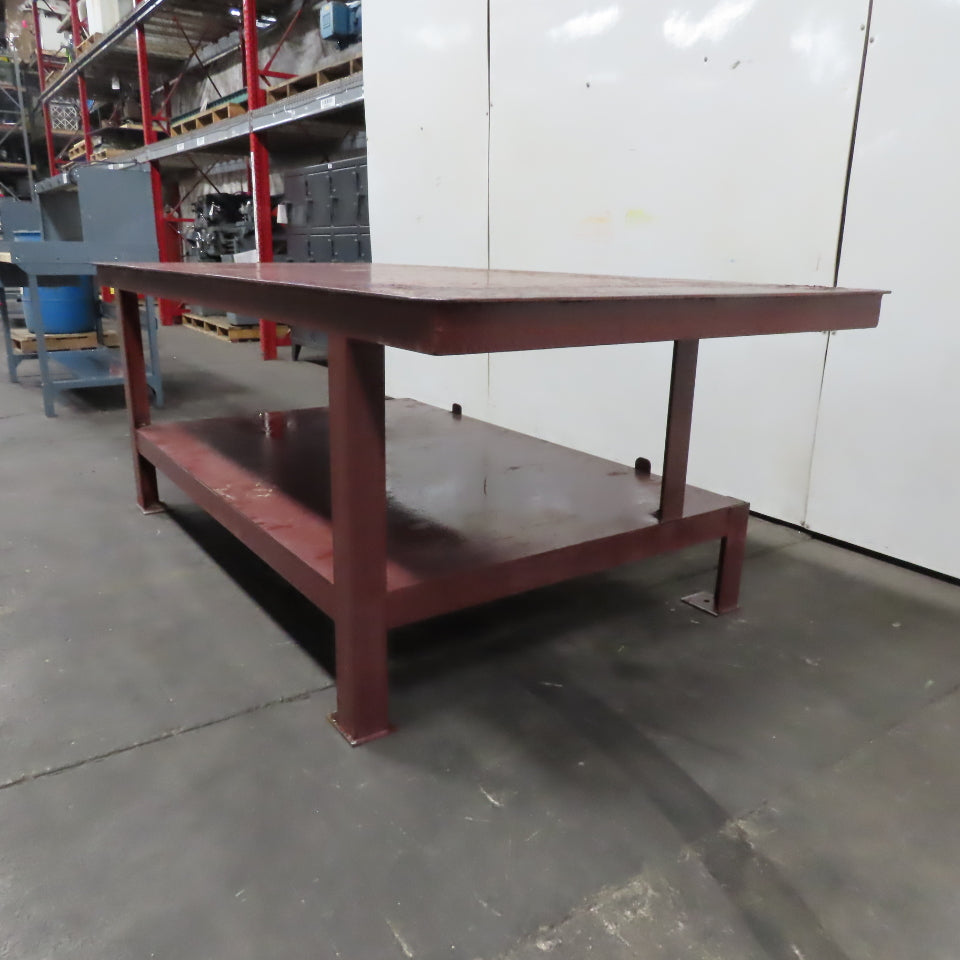 48" x 96" x 34" Tall Steel Work Assembly Bench Welding Table 1/4" Top W/ Shelf