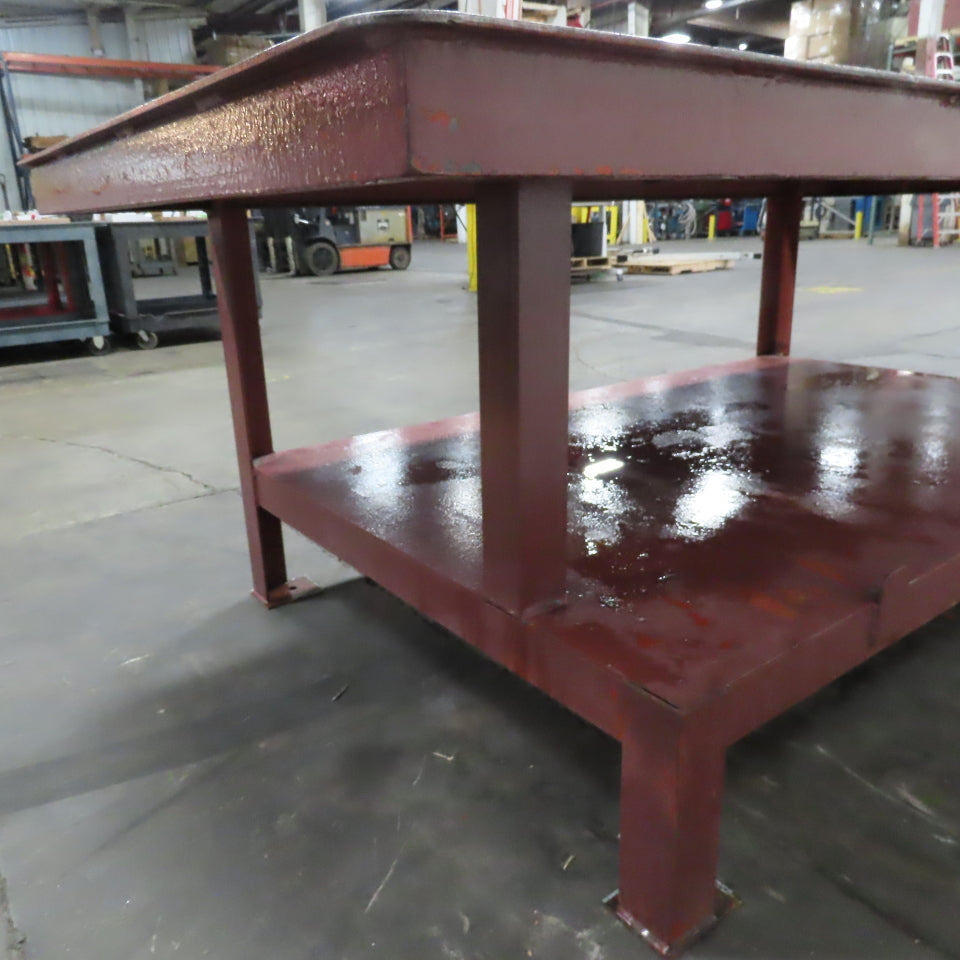 48" x 96" x 34" Tall Steel Work Assembly Bench Welding Table 1/4" Top W/ Shelf