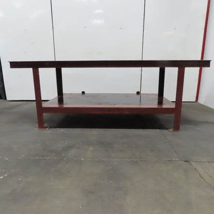 48" x 96" x 34" Tall Steel Work Assembly Bench Welding Table 1/4" Top W/ Shelf