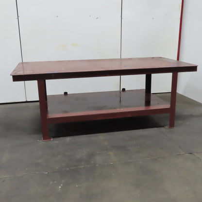 48" x 96" x 34" Tall Steel Work Assembly Bench Welding Table 1/4" Top W/ Shelf