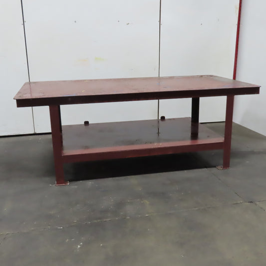 48" x 96" x 34" Tall Steel Work Assembly Bench Welding Table 1/4" Top W/ Shelf