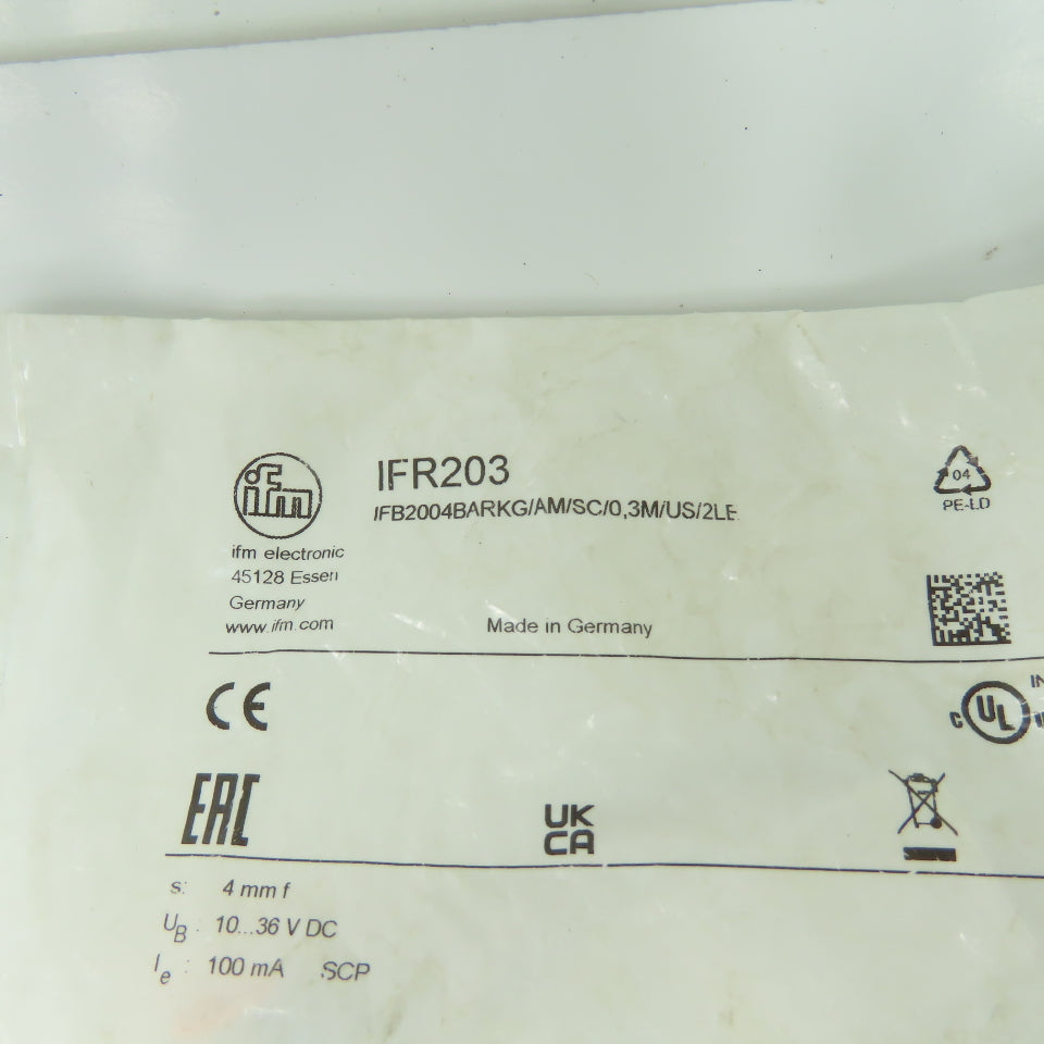 ifm IFR203 Inductive Proximity Sensor 10-36VDC 4mm