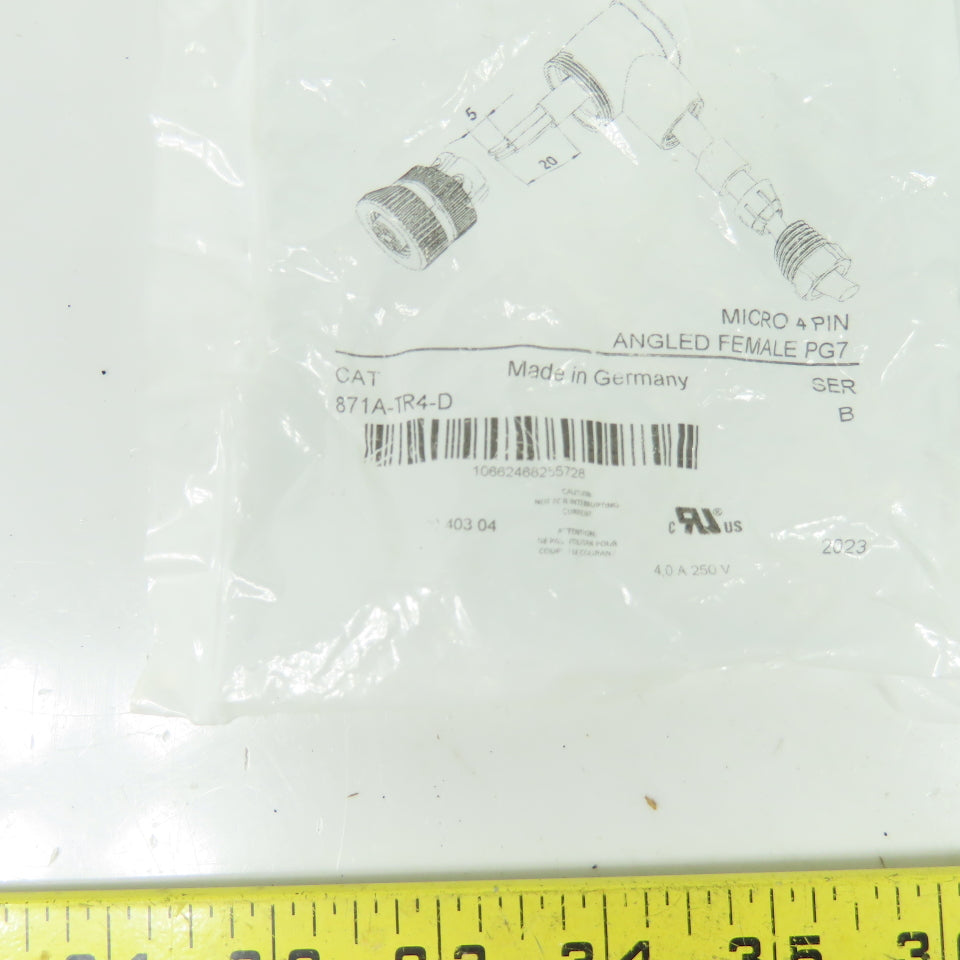 Allen-Bradley 871A-TR4-D DC Micro Connector Right-Angle Female 4-Pin NEW