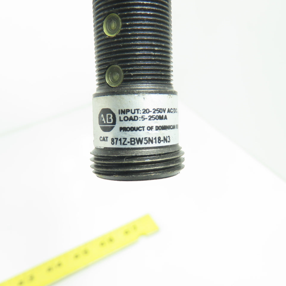 Allen-Bradley 871Z-BW5N18-N3 WorldProx Inductive Proximity Sensor 20-250V AC/DC