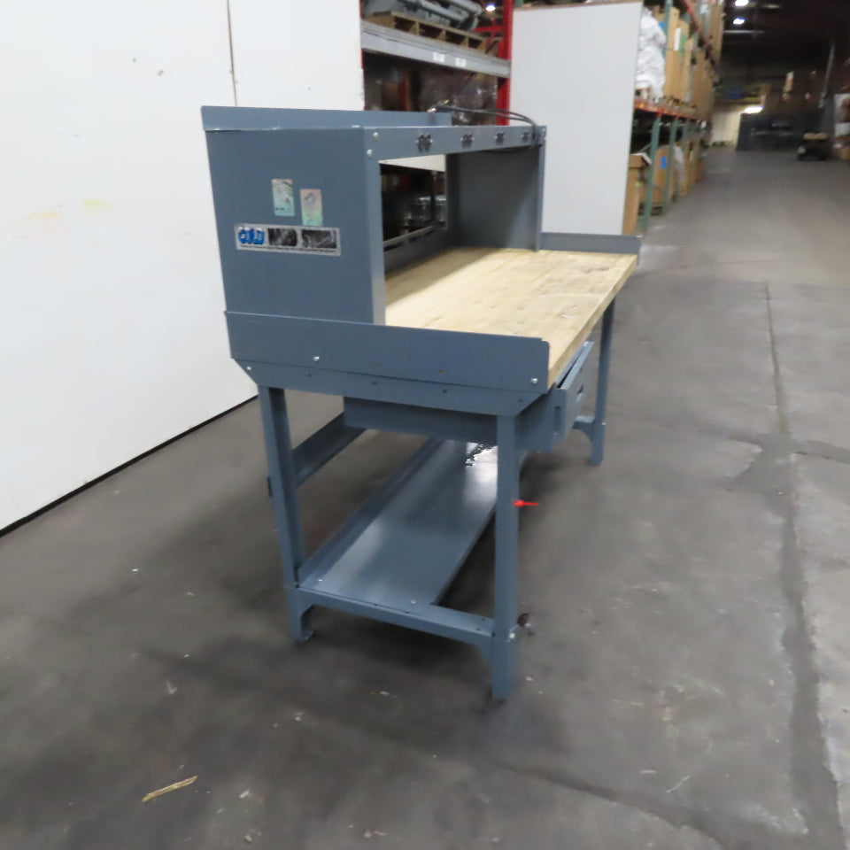60" x 30" Butcher Block Top Industrial Work Desk Bench Riser Electric and Drawer
