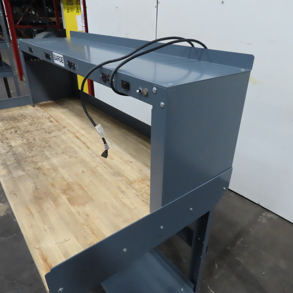 60" x 30" Butcher Block Top Industrial Work Desk Bench Riser Electric and Drawer