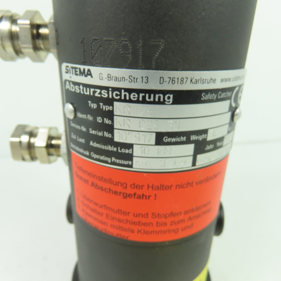 SITEMA KR 025 30 KR 25 Pneumatic Safety Catcher 10kN 10-250 bar